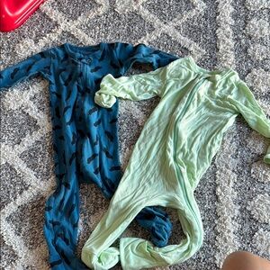 Kids One Piece Pajamas Set - Blue and Green